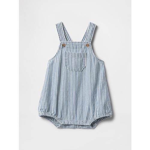 Baby Denim Stripe Bubble Overalls