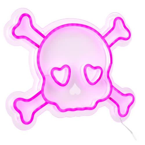 12" x 9" Pink LED Neon Skull Sign by Ashland®