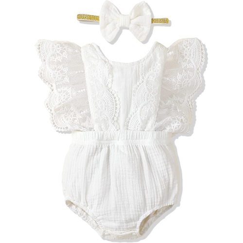 Renotemy Newborn Infant Baby Girl Clothes Rompers Summer Jumpsuits Short Sleeve Romper Infant Baby Clothes Girl