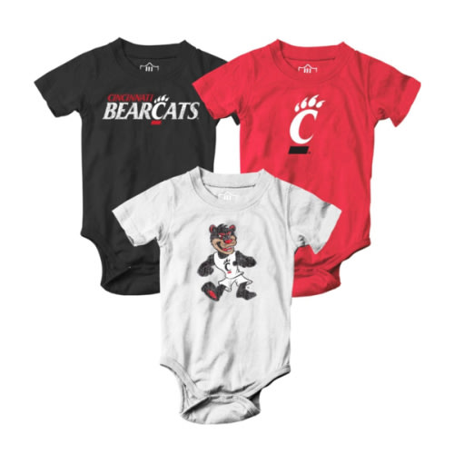 University of Cincinnati Infant Bodysuit 3-Pack - 6M