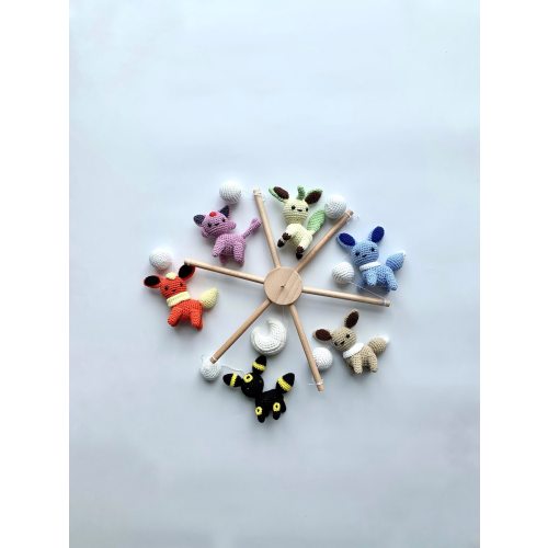 Crochet Characters baby mobile, handmade baby nursery, baby mobile crib, baby shower gift