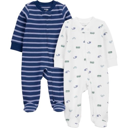 Simple Joys by Carter's baby-boys 2-pack 2-way Zip Cotton Footed Sleep and Play