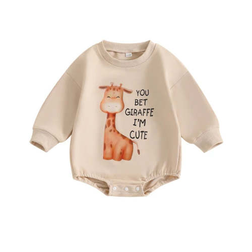 YOU BET GIRAFFE I'M CUTE Long-Sleeve Onesie - Hazel & Bo