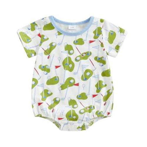 Sasaerucure Infant Baby Boy Long Sleeve Footed Onesie Winter Outfits Newborn Boy Golf Romper Zipper Jumpsuit