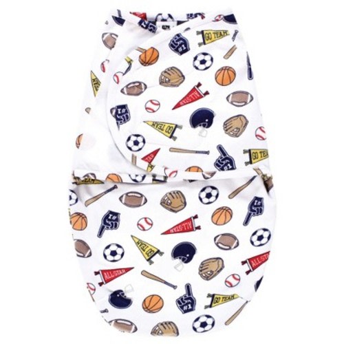 Hudson Baby Infant Boy Plush Faux Fur Swaddle Wrap, Sports Fan, 0-3 Months
