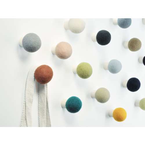 Wool round wall hook 3 pack MINT, SEA GLASS, FERN