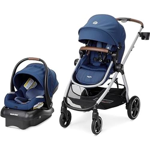 Maxi-Cosi Zelia™ Luxe 5-in-1 Modular - Baby Travel System Car Seat and Stroller, Infant Car Seat and Stroller Combo, Baby Car Seat and Stroller Combo in New Hope Navy