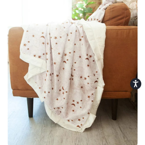 Gold Stars and Moons Blanket | Minky Couture