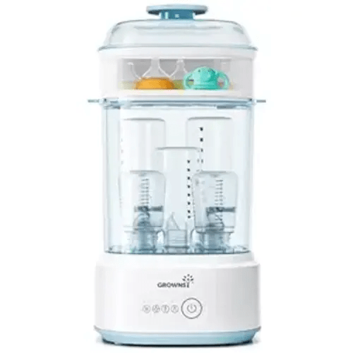 Bottle Sterilizer and Dryer, Compact Electric Steam Baby Bottle Sterilizer (Esterilizador de Biberones), Bottle Sanitizer for Baby Bottles, Pacifiers, Pump Parts Blue