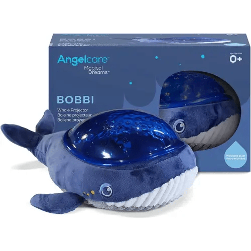Angelcare Magical Dreams Bobby The Whale Projector, Washable Sleep Soother, Includes lullabies, White Noises and 3 Light intensities
