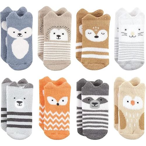 Hudson Baby Baby Girls' Cotton Rich Newborn and Terry Socks
