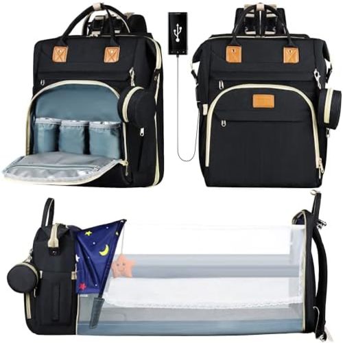 Baby Diaper Bag Backpack,Baby Shower Gifts, Multifunctional Travel Diaper Bag, Gifts for Mom with Portable Diaper Pad
