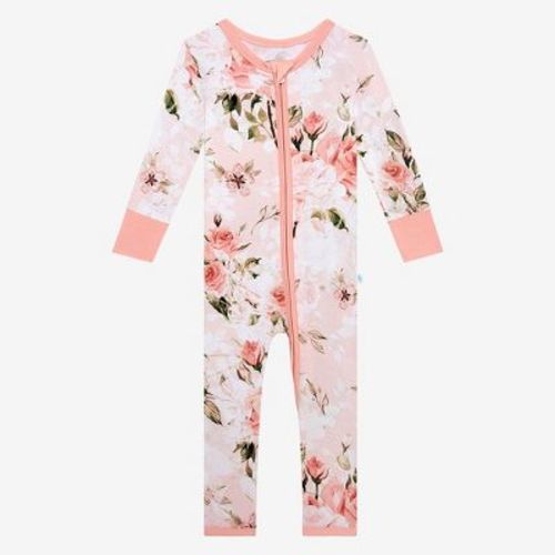 Infant Vintage Pink Rose Convertible One Piece - Posh Peanut