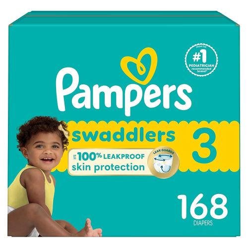 Pampers Baby Diapers - Swaddlers - Size 3, 168 Count, Ultra Absorbent Disposable Infant Diaper