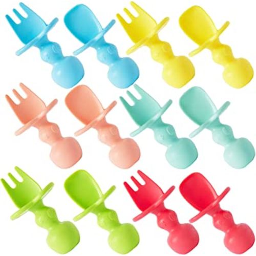 PandaEar Silicone Baby Spoon and Fork Set, 6 Pack First Stage Baby Self  Feeding Spoons 6+ Months, Toddler Baby Utensils 6-12 Months
