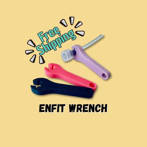Pack 2 Enfit Feeding Tube Wrench Tool – Easy Grip for G-Tube Bags, Infinity Pump & Farrell Bags | Feeding Tube Accessory (60 x 18 x 5 mm).