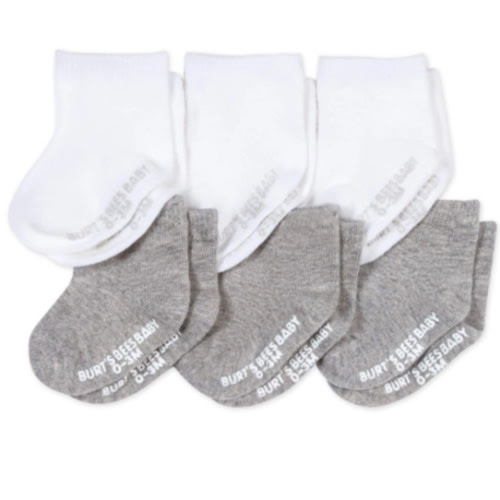 Solid Organic Cotton Baby Crew Socks 6 Pack | Burt's Bees Baby