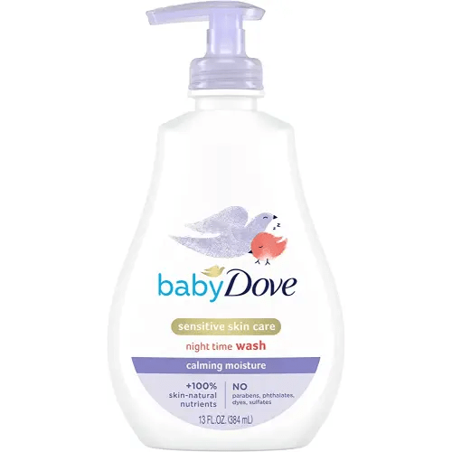 Baby Dove Sensitive Skin Care Baby Wash Calming Moisture For a Calming Baby Bath Wash Hypoallergenic and Tear-Free, Washes Away Bacteria 13 oz