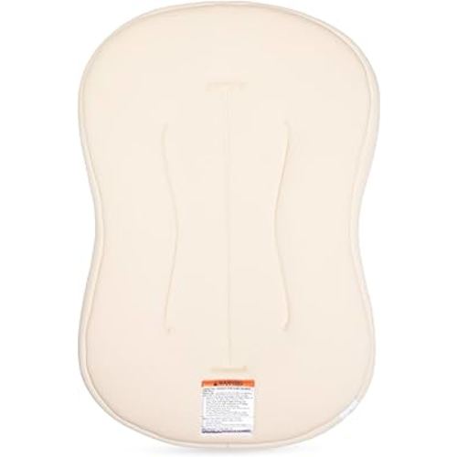 snuggle me® Baby Lounger Curve (0-6 Months) - Premium Organic Cotton with Foam Core, Machine-Washable Cover, Buttery-Soft & Breathable Infant Lounger with Travel Bag - Natural