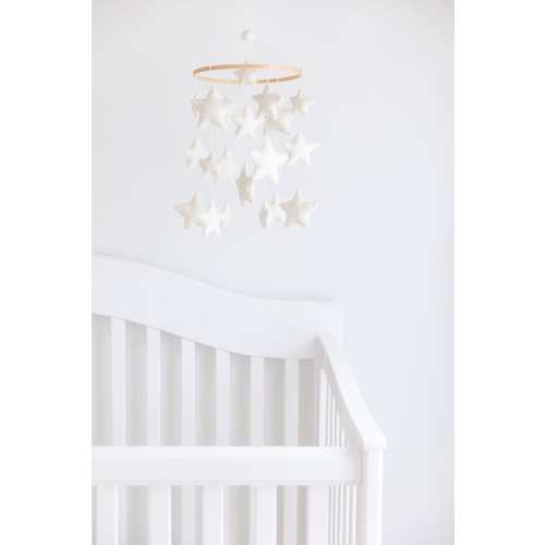 White Stars mobile / White baby mobile / White Monochrome theme nursery / Stars nursery mobile / Neutral nursery