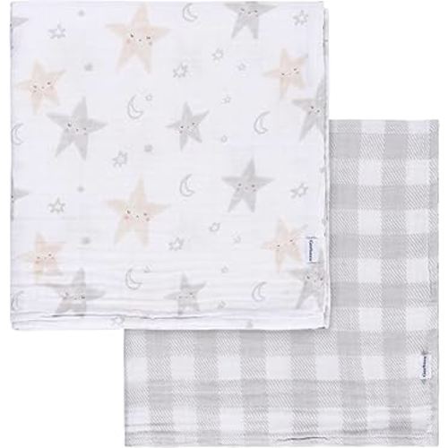 Gerber Baby Unisex 2-Pack Muslin Blanket, Celestial, One Size