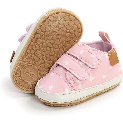 Baby Boys Girls Shoes Non-Slip Rubber Sole High-Top PU Leather Sneakers Infant First Walking Shoes Toddler Crib Shoes Newborn Loafers Flats.