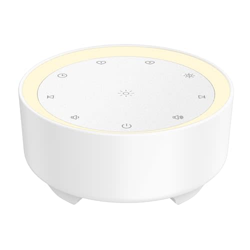 Kipcush White Noise Machine for Sleeping, 20 Soothing Sounds Including White Pink Brown Noise, Fan and Nature, Custom Shortcut Buttons, Dimmable Night Light, 8 Hour Timer, USB Powered