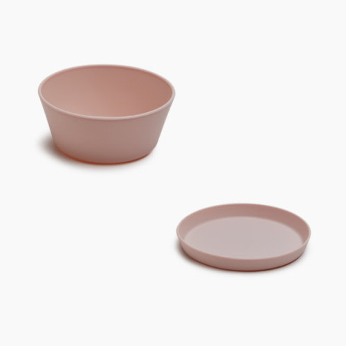 AEIOU Toddler Bowl & Plate Set - Petal