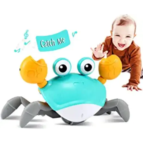 control future Crawling Crab Baby Toy - Infant Tummy Time Toys 3 4 5 6 7 8 9 10 11 12 Babies Boy 3-6 6-12 Learning Crawl 9-12 12-18 Walking Toddler 36 Months Old Music Development 1st Birthday Gifts - Green