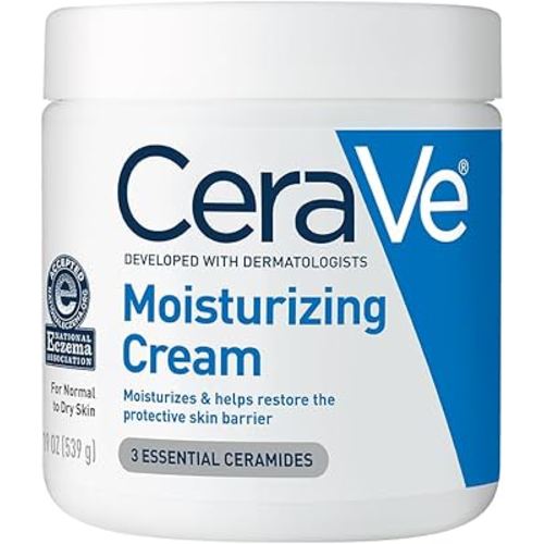 CeraVe Moisturizing Cream | Body and Face Moisturizer for Dry Skin | Body Cream with Hyaluronic Acid and Ceramides | Daily Moisturizer | Oil-Free | Fragrance Free | Non-Comedogenic | 19 Ounce