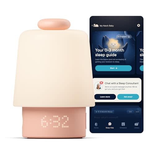 Hatch Baby Sound Machine, Night Light | Hatch Baby Model | Sleep Support | Registry Essential, Routine Builder, Time-to-Rise Alarm Clock, White Noise, Nursery Stories, Toddler Kids (Wi-Fi), Peach