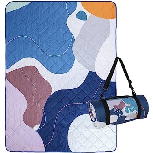 Exclusivo Mezcla Waterproof Picnic Blankets 3-Layer 60x80 Inches Large Sandproof Beach Blanket Foldable Outdoor Blanket for Camping on Grass Picnic Mat