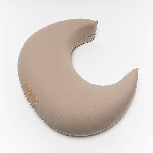 Natural Breastfeeding Pillow, Nursing and Posture Support, Plant Based Cushion with Organic Cotton Removable Cover (Wheat)