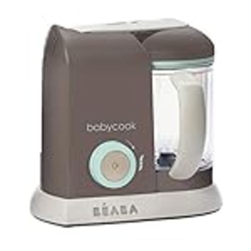 BEABA Babycook Solo 4 in 1 Baby Food Maker, Baby Food Processor Steamer and Blender, 4.5 cups, Cook at Home, Dishwasher Safe, Latte Mint