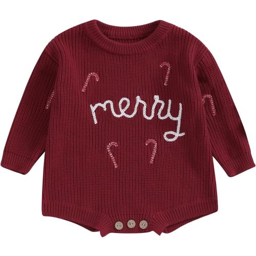 FYBITBO Baby Girl Boy Sweater Knit Oversized Pullover Sweatshirt Romper Onesie Warm Fall Winter Clothes Outfit Newborn
