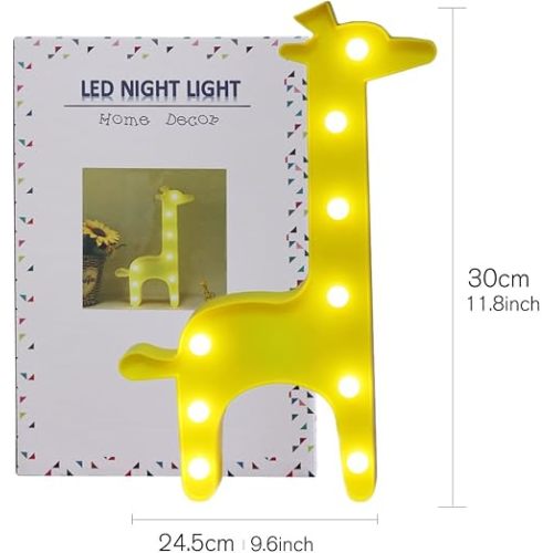 GUOCHENG Cute Giraffe Shaped LED Night Light Warm White Table Night Lamps Bedroom Nursery Home Bedside Indoor Decorations Giraffe Gifts for Kids Children Girls