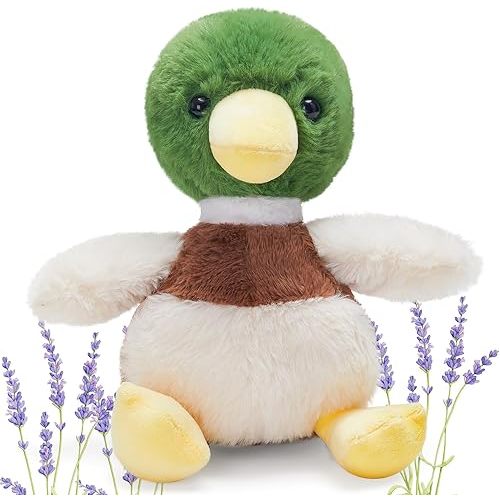 SpecialYou 10" Microwavable Mallard Duck Plush,0.45lbs Mallard Duck Scented Stuffed Animals Comfort Plush Toys,Plushie Gift for Kids Birthday Christmas Party Decor