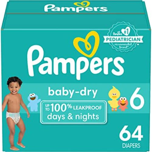 Pampers Baby Dry Diapers - Size 6, 64 Count, Absorbent Disposable Diapers