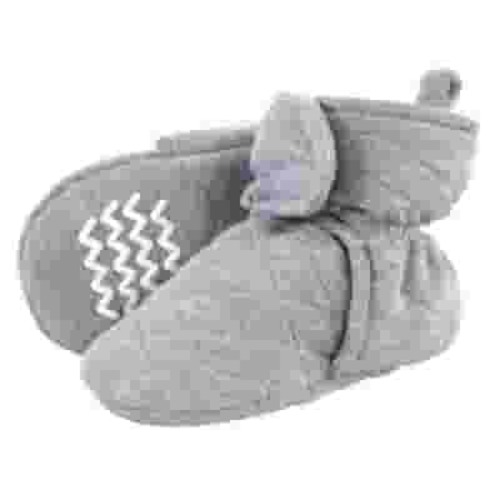 Hudson Baby Baby and Toddler Quilted Booties, Heather Gray, 0-6 Months