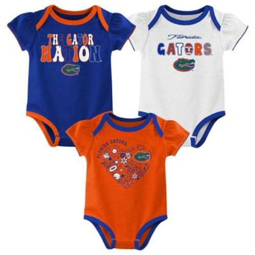 NCAA Florida Gators Infant Girls' 3pk Bodysuit - 3-6M: Team Logo Sports Apparel