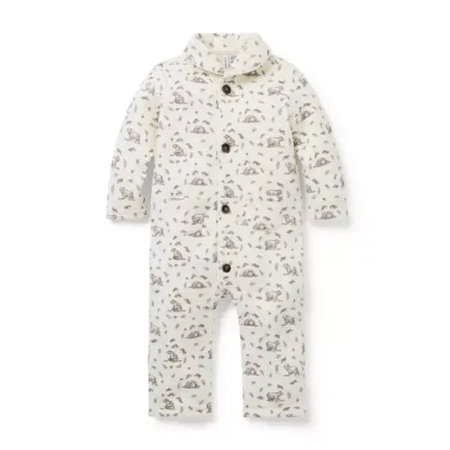 Baby Cream And Sugar Bear Toile Baby Quilted Bear Toile One-Piece by Janie and Jack