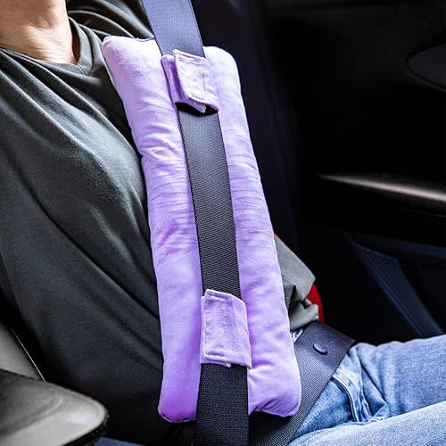 Seatbelt Pillow for Post-Surgery, Hysterectomy Pillow, Mastectomy Pillow, Seat Belt Pillow for C-Section Recovery, Breast Cancer, Port Pacemaker, Heart Surgery Recovery (Light Purple)