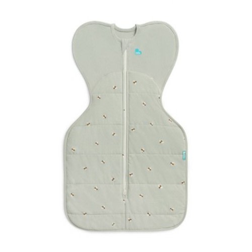 Love To Dream Baby Swaddle Up Sleep Sack - Warm Cotton 2.5 TOG Sleeveless Wrap - Olive Bees Medium