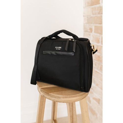 JuJuBe New Insulated Bottle Bag, Breastmilk Storage Bag for Baby Bottles, Travel Insulated Lunch Bag or Cooler Bag with Waterproof Lining for Nursing, Milk, Food, Baby Formula, Snacks, Daycare, Black