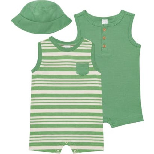 3-Piece Romper & Hat Set