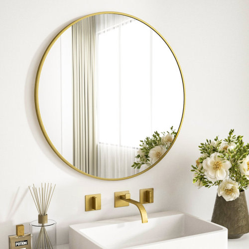 Mercer41 Gehard Round Metal Framed Mirror & Reviews | Wayfair