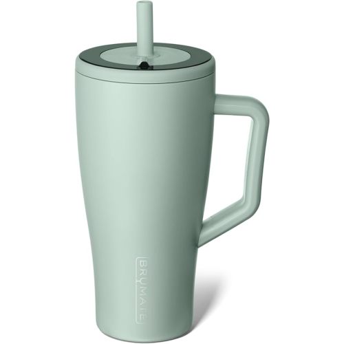 BrüMate Era 30 oz Tumbler with Handle and Straw | 100% Leakproof Insulated Tumbler with Lid and Straw | Made of Stainless Steel | Cup Holder Friendly Base | 30oz (Sage)