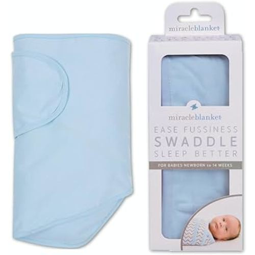 Miracle Blanket Swaddle Wrap - Newborn Essential Baby Blanket - Soft Sleep Sack Ideal for Newborns and Infants (Blue)