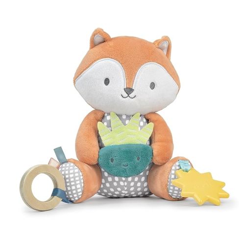 Ingenuity Calm Springs Plush Activity Pal BPA-Free Sun Teether, Multi-Texture Fabrics, Kitt The Fox - Kitt the Fox
