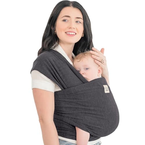 KeaBabies Baby Wraps Carrier - All in 1 Original Baby Sling Carrier, Easy To Wear, Hands Free Baby Carrier Newborn to Toddler, Breathable, Lightweight Infant Baby Carrier Wrap (Mystic Gray)